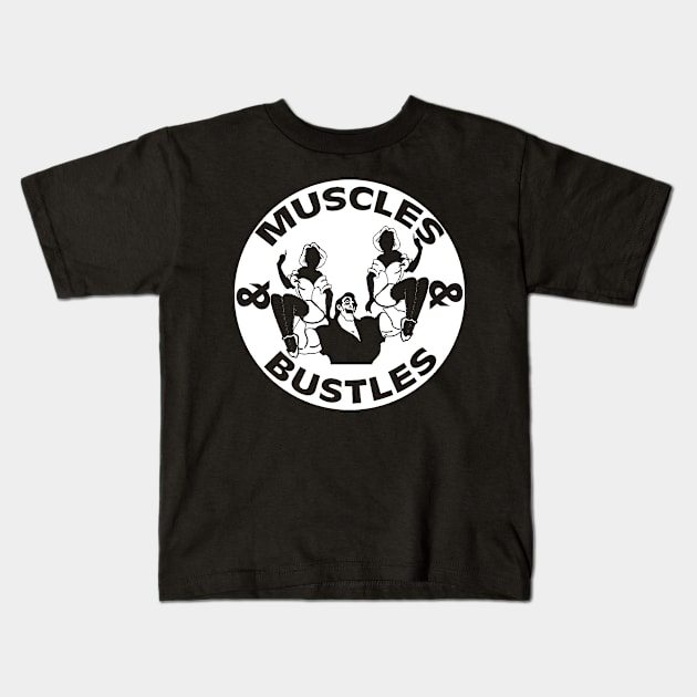 Muscles & Bustles Kids T-Shirt by Whats Dis